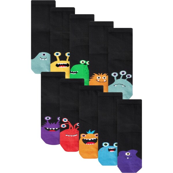 Next Ponožky zelená / tmavofialová / oranžová / čierna 62385932