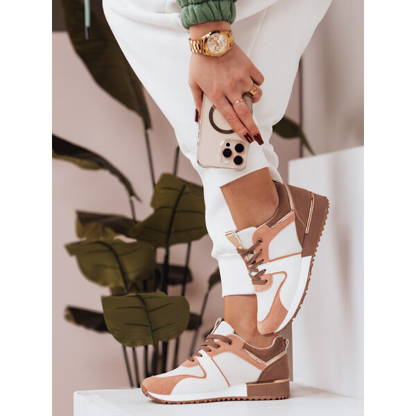 BASIC Ružovo-béžové dámske štýlové tenisky ZY0046 23234571