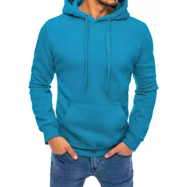 BASIC Modrá pánska mikina s kapucňou BX5108 28544742