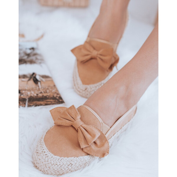 BASIC Marhuľové espadrilky s mašľou ZY0044 23234498
