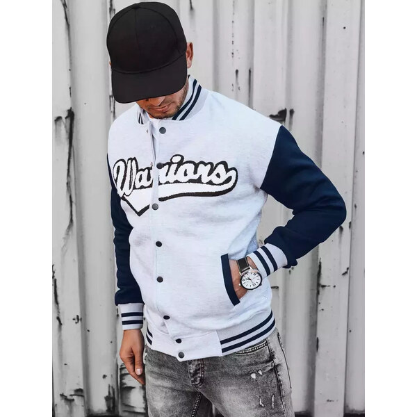 BASIC Svetlosivý bomber mikina WARRIORS BX5431 36539202