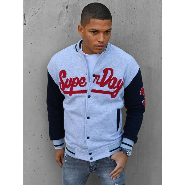 BASIC Svetlosivá bomber mikina SUPERDAY BX5446 36539212