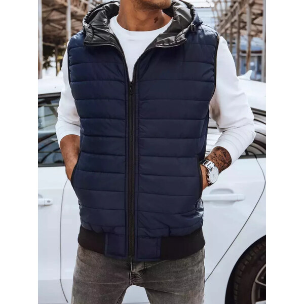 BASIC Tmavomodrá vesta s kapucňou TX4236 34989253