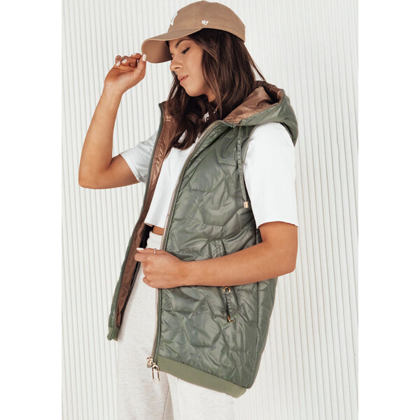 BASIC Tmavá khaki prešívaná vesta COLINE TY4118 49183027