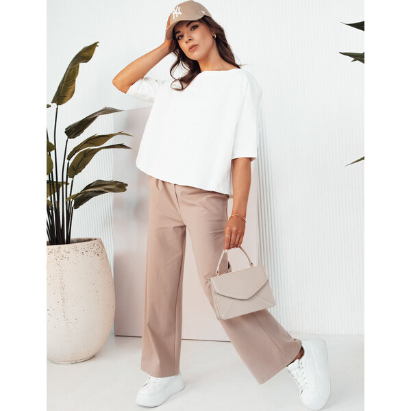 BASIC Tmavobéžové široké elegantné nohavice RITES UY2007 50296820