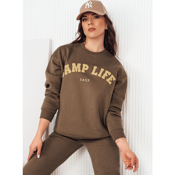 BASIC Hnedá dámska mikina SAFONIS BY1277 52671274