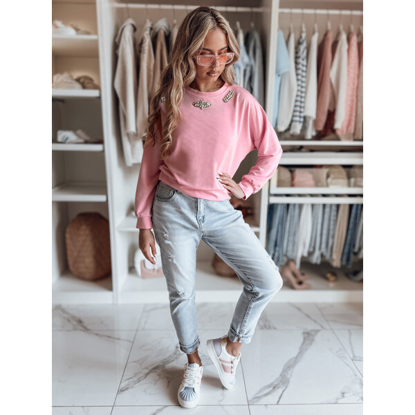 BASIC Dámske svetlomodré džínsy mom s odreninami DEMILOVE UY2502 62391382