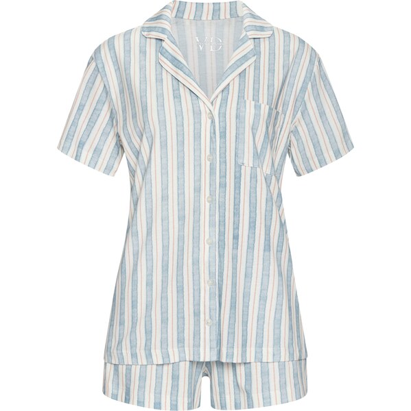 VIVANCE Pyžamo Dreams nebesky modrá / broskyňová / biela 62583009