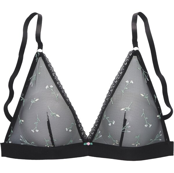 LASCANA Podprsenka svetlozelená / čierna / šedobiela 62434070