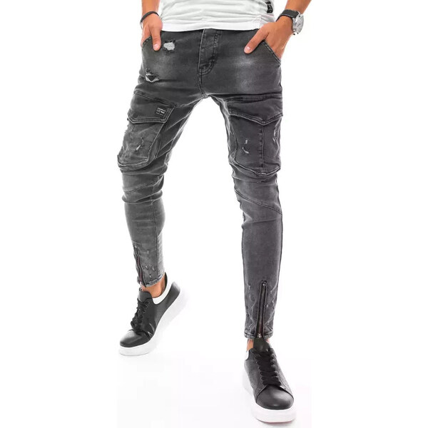 BASIC Šedé džínsy s vreckami UX3288 27395155