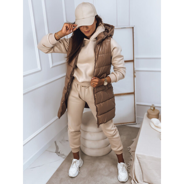 BASIC Hnedá lesklá prešívaná vesta ARAS TY2852 34936353