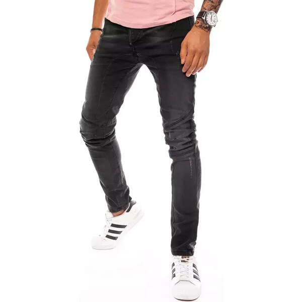 BASIC Čierne pánske džínsové nohavice UX3800 39690291