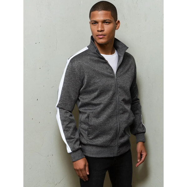 Tmavosivá basic mikina na zips BX5563 40763235