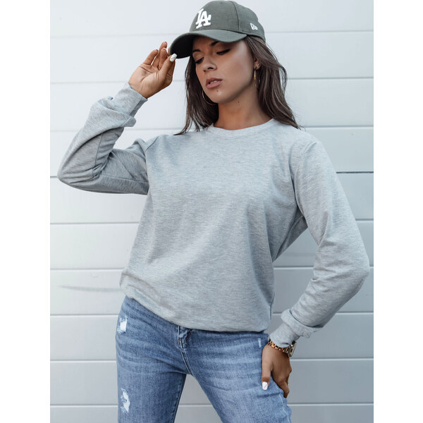 Svetlosivá dámska basic mikina GLAMFLAIR BY1315 57187335