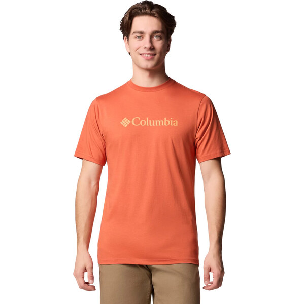 Oranžové pánske tričko s krátkym rukávom Columbia CSC Basic Logo SS 65151545