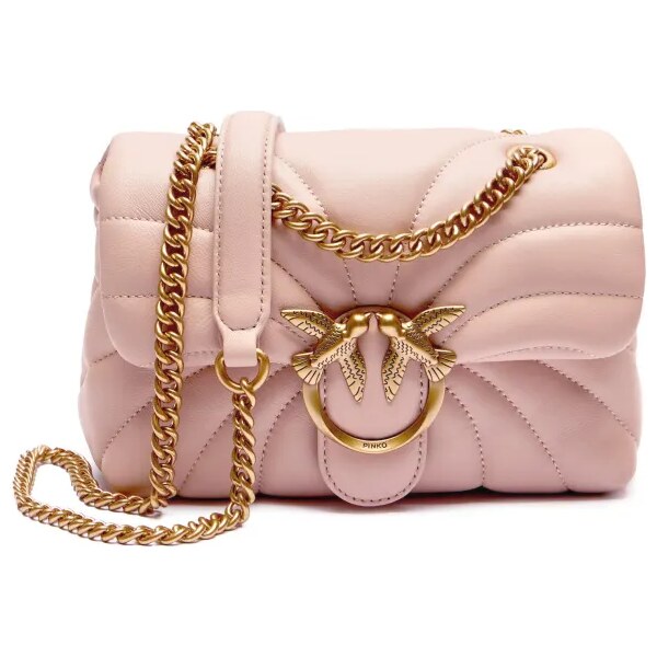 Pinko Kožená kabelka na rameno LOVE PUFF MINI 62404302