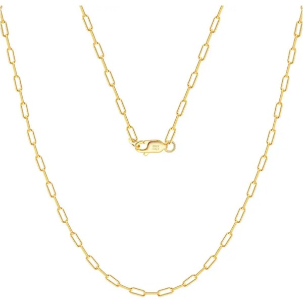 MAJYA Strieborná retiazka DAREL 45+5 cm | šírka 2 mm pozlátená 11578 64582740