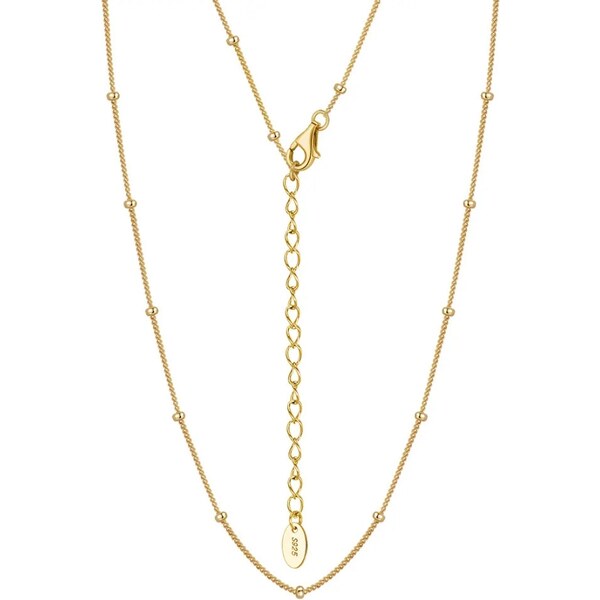 MAJYA Strieborná retiazka DANNY 55+5 cm | šírka 2 mm pozlátená 11580 64582742