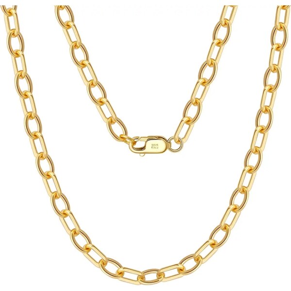 MAJYA Strieborná retiazka ADAM 55 cm | šírka 5 mm pozlátená 11583 64582435