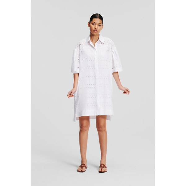 ŠATY KARL LAGERFELD SSLV EMBROIDERY SHIRT DRESS 52624587