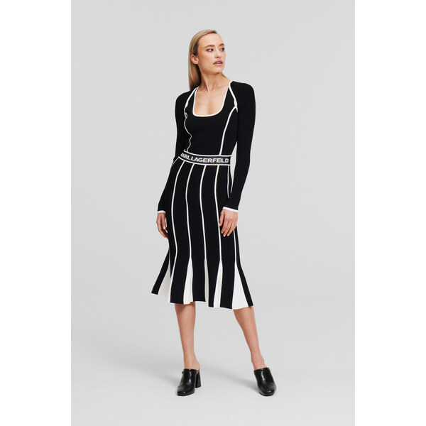 ŠATY KARL LAGERFELD LSLV LOGO KNIT DRESS 55591152