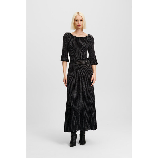 ŠATY KARL LAGERFELD PLEATED LUREX KNIT DRESS 58512884