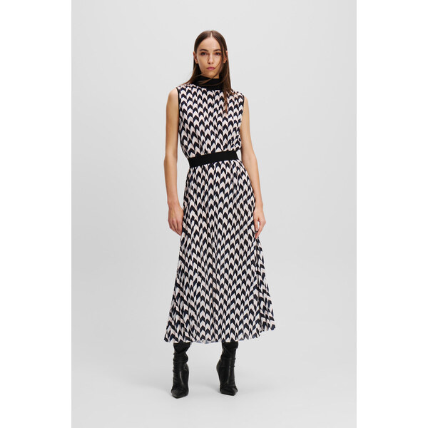 ŠATY KARL LAGERFELD CHEVRON PLEATED DRESS 60519358