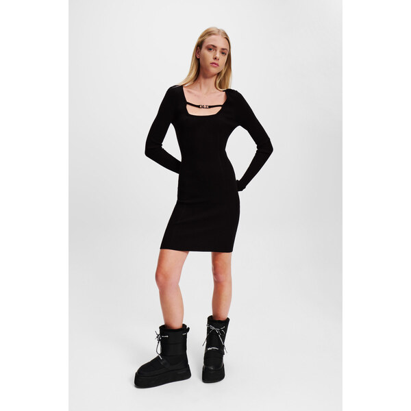 ŠATY KARL LAGERFELD JEANS KLJ LSLV KNITTED LOGO DRESS 60519438
