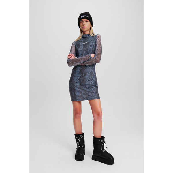 ŠATY KARL LAGERFELD JEANS KLJ MESH REPTILE SHORT DRESS 60519437