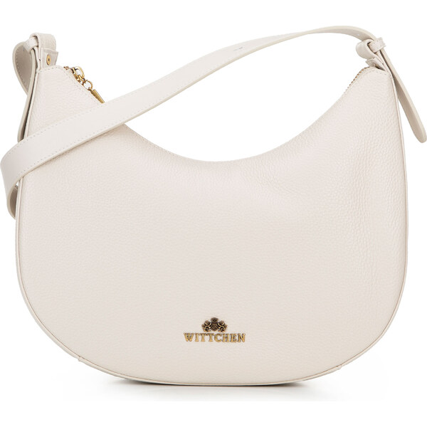 Wittchen Kožená kabelka typu bagetka krémová 100-4E-210-0 66066362