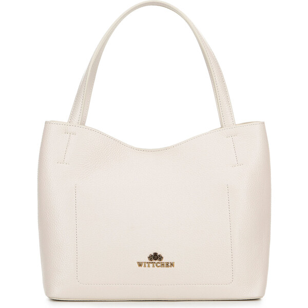 Wittchen Kožená shopperka so sáčikom krémová 100-4E-219-0 66066374