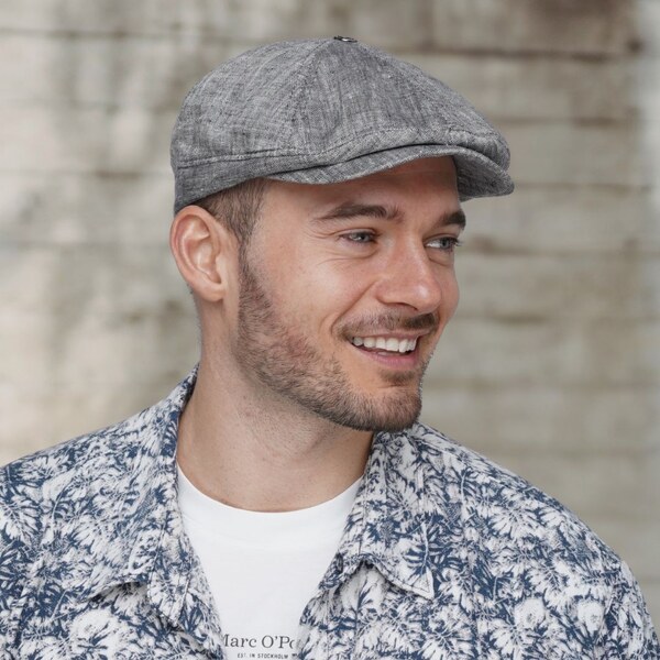 Letná pánska šedá bekovka Krumlovanka 100% ľan- s reguláciou veľkosti 62422530