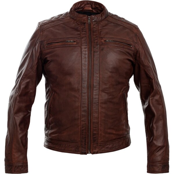 MAX Pánska kožená bunda Mark mocca 50378744