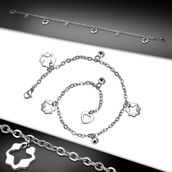 Ligot Retiazka na nohu s príveskami (kvetinka/gulička) 62426299