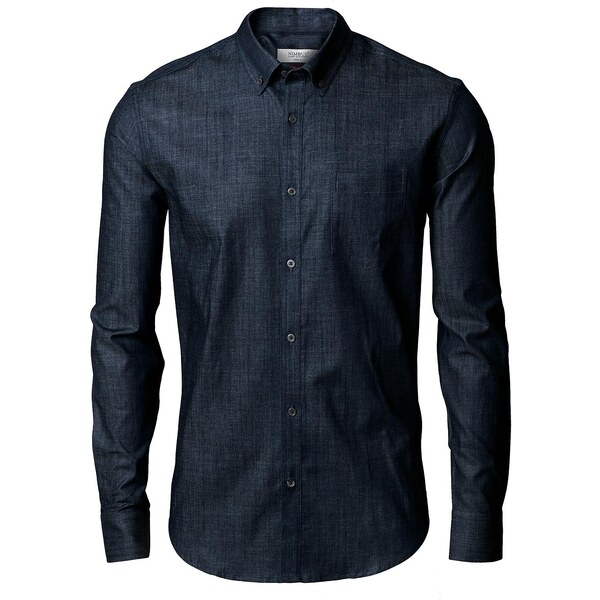 Klasická štýlová džínsová košeľa s golierom na gombíky pre mužov 62426768