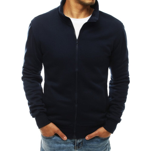 BASIC Tmavomodrá pánska mikina na zips BX4567 18061344