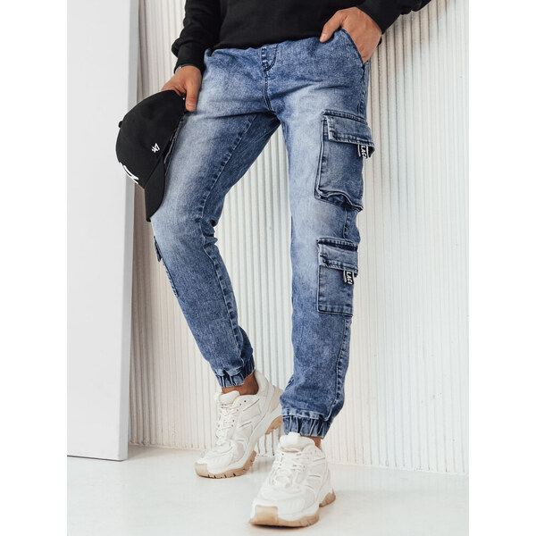 BASIC Modré pánske cargo džínsy UX4229 49852625