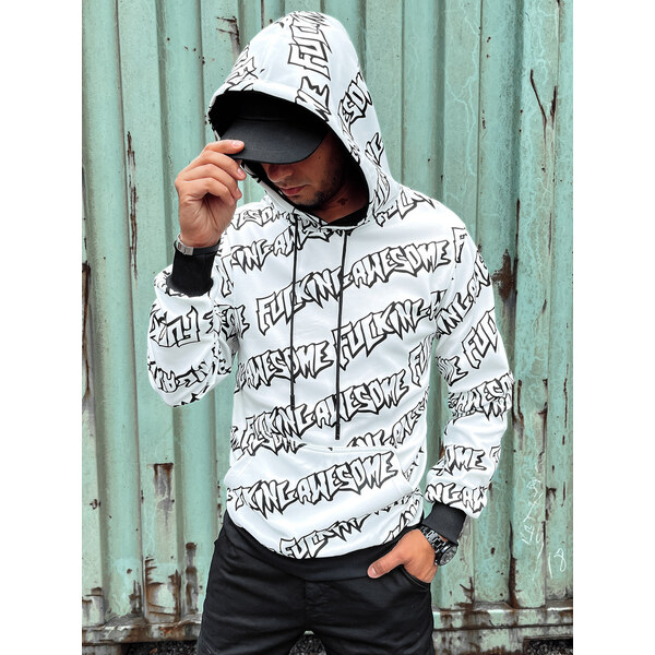 BASIC Biela mikina s celoplošnou potlačou BX5753 56436959