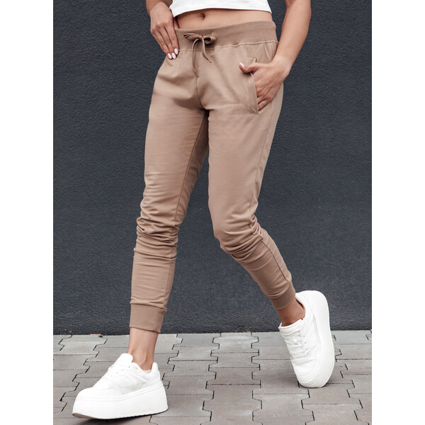 BASIC Tmavobéžové dámske tepláky RELAX MODE UY2136 56436981