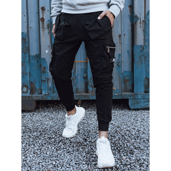 BASIC Čierne pánske cargo nohavice UX4300 56436997