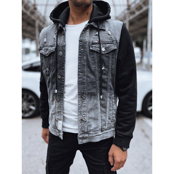 BASIC Tmavosivá džínsová bunda s kapucňou TX4720 56506920