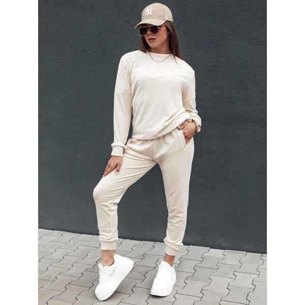 BASIC Smotanová velúrová tepláková súprava URBANVELVET AY1058 56506942