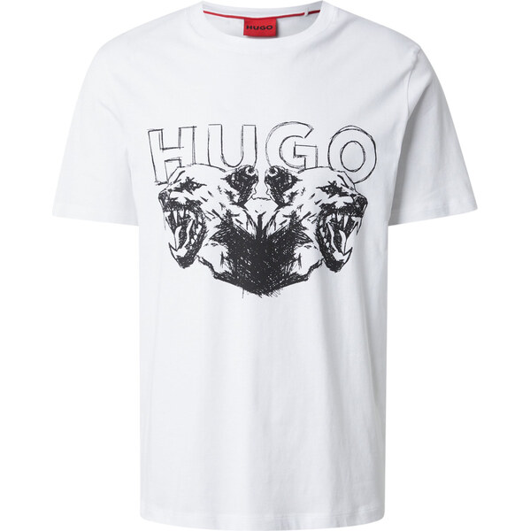 HUGO Tričko Durro čierna / biela 63262051