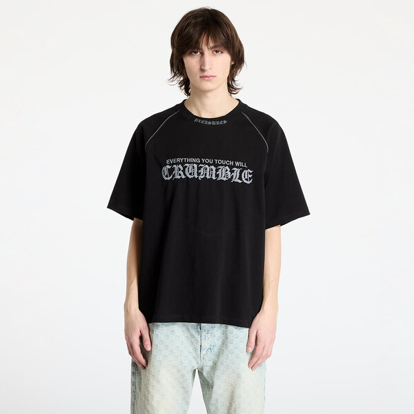 Tričko PLEASURES Crumble Heavyweight Raglan Black M 62435521