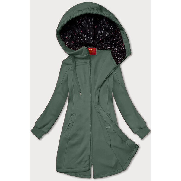 LHD Dámska šedo-zelená mikina s kapucňou (AMG-693A) 62441099