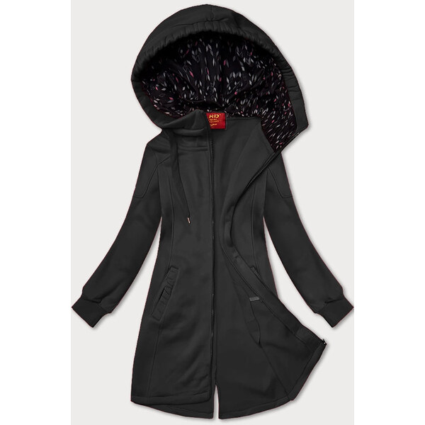 Dlhá dámska mikina v grafitovej farbe s kapucňou LHD (AMG-693A) 62441100