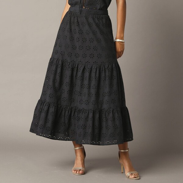 Dlhá sukňa z madeiry čierna 048 Blancheporte 62445667