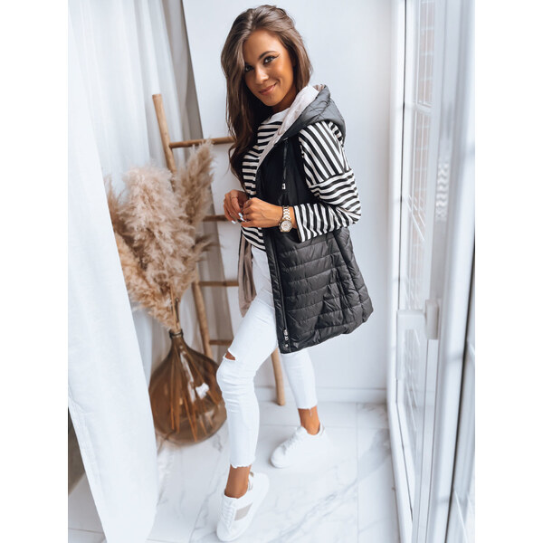 BASIC Čierno-béžová obojstranná vesta MELANI TY3414 41160195