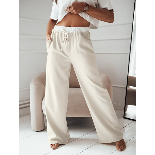 BASIC Svetlobéžové široké nohavice DARAMY UY2101 52671470