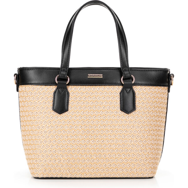 Wittchen Dámska kabelka z ekokože a výpletu béžovo-čierna 100-4Y-409 66066427